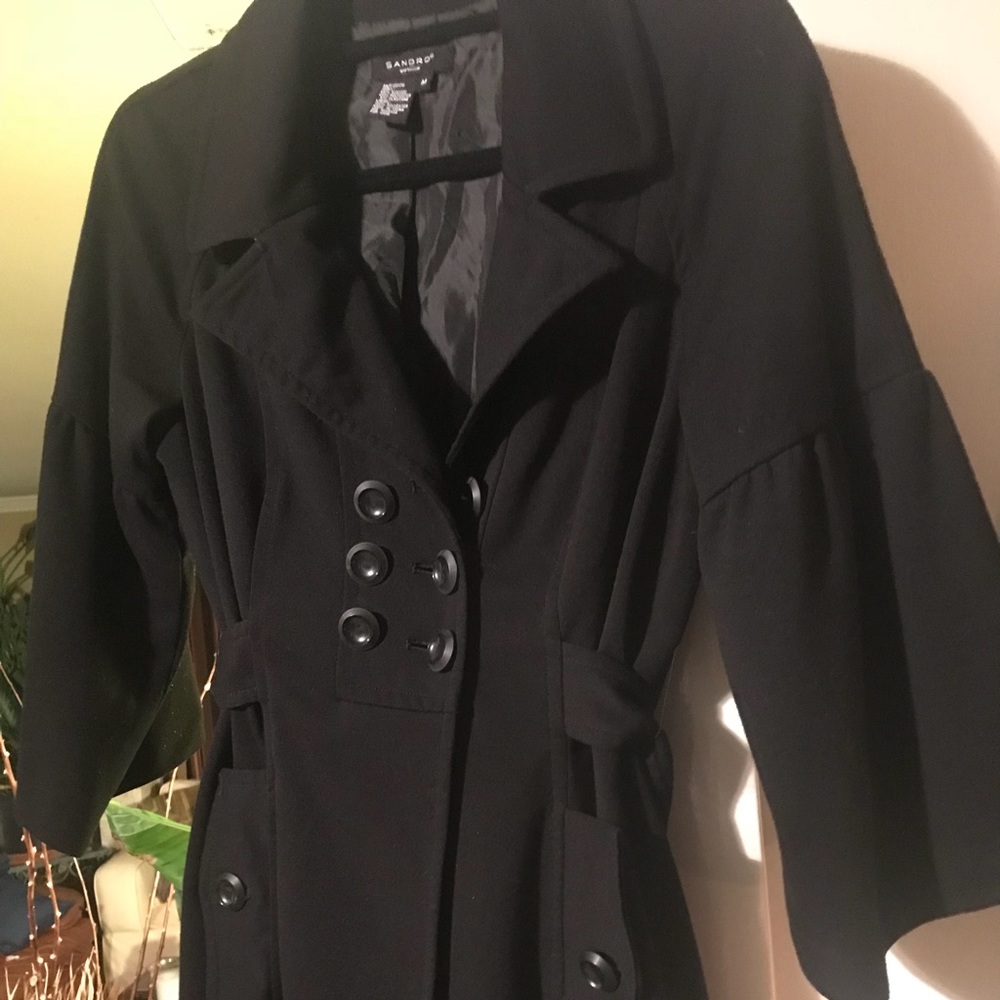 SOLD SOLD SOLD Sandro Black Dressy Pea Coat
